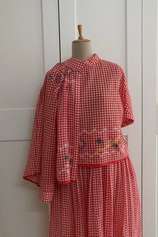 RED CHECK BOXY TOP - INDIGO DREAMS