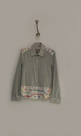 Grey Stipe Jamdani Shirt