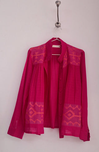 PINK HIGH COLLAR TOP