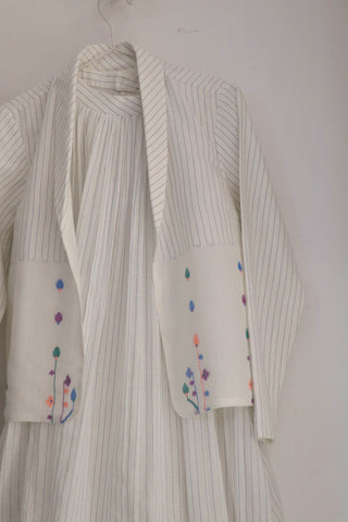 Spring Bloom Jacket ensemble by INDIGO DREAMS featuring a stylish floral-patterned jacket perfect for spring weather.