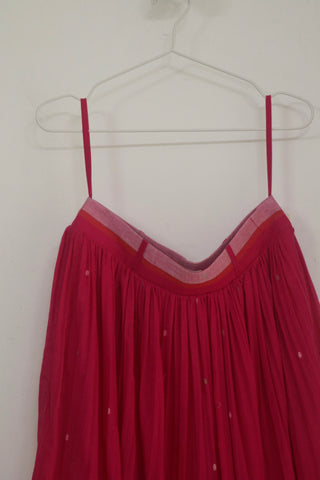 Pink Ember skirt and top co-ord set in handwoven Jamdani - Indigo Dreams, view 6