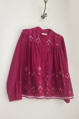 Magenta Jamdani Top
