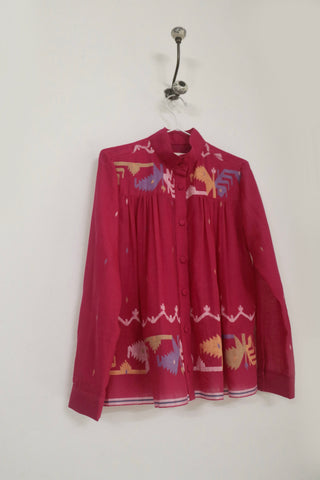 PINK HIGH COLLAR TOP