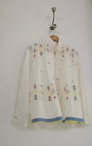 IVORY HIGH COLLAR TOP