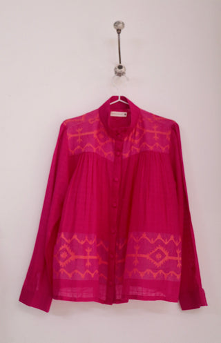 PINK HIGH COLLAR TOP