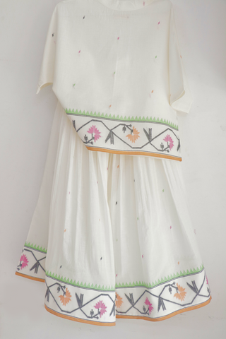 INDIGO DREAMS Tamara skirt and top set, stylish ensemble with matching skirt and blouse, perfect for casual or dressy occasions.