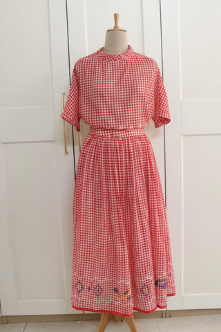 RED CHECK BOXY TOP - INDIGO DREAMS
