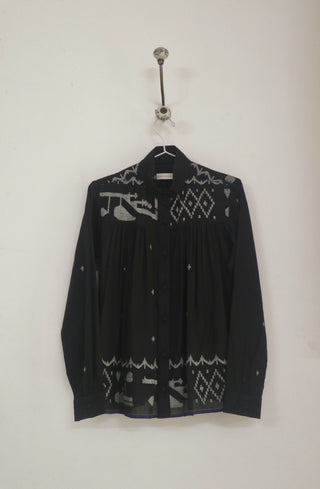 BLACK HIGH COLLAR TOP
