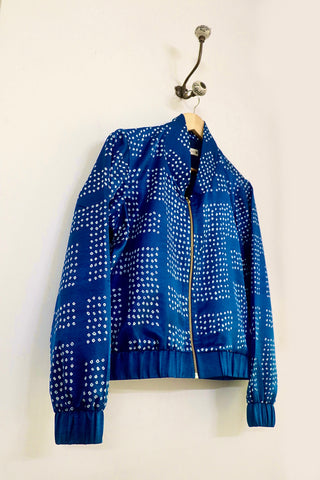 Silk Bandhani Bomber Jacket