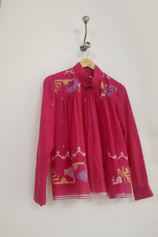 PINK HIGH COLLAR TOP