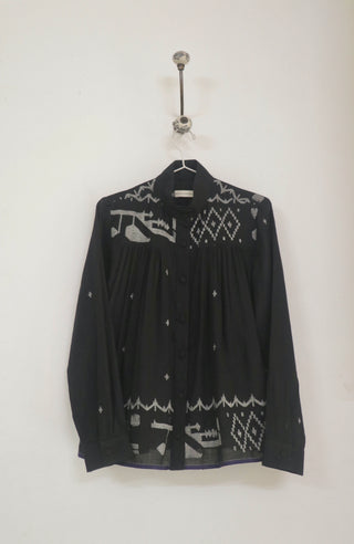 BLACK HIGH COLLAR TOP