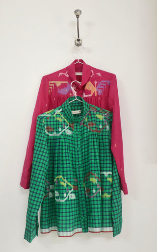 GREEN HIGH COLLAR TOP