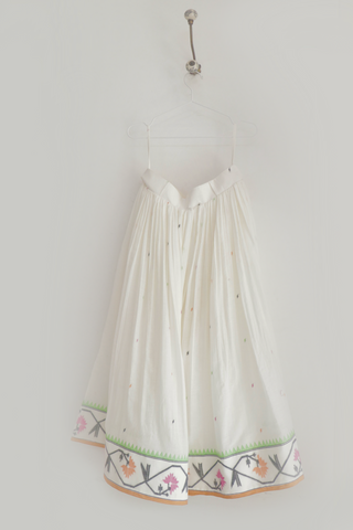 INDIGO DREAMS Tamara Skirt ensemble featuring a stylish, flowing skirt with intricate patterns and vibrant colors.