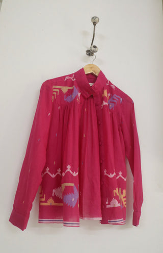 PINK HIGH COLLAR TOP