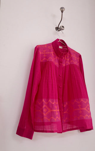 PINK HIGH COLLAR TOP