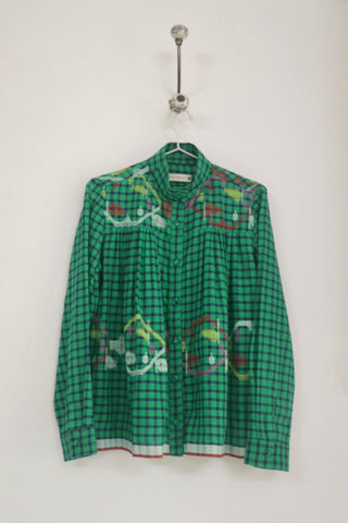 GREEN HIGH COLLAR TOP