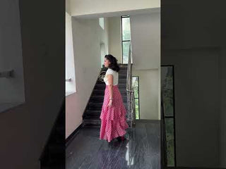 Mila Skirt spotted – red and white gingham ruffle wrap skirt